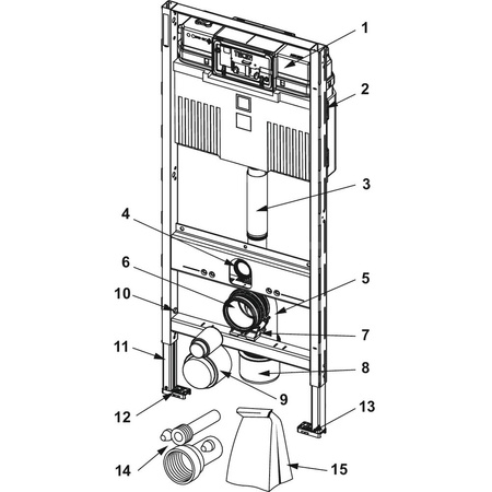 Stelaż podtynkowy do WC TECE profil, 1120 x 500 x 160 mm, regulowana wysokość, ze spłuczką