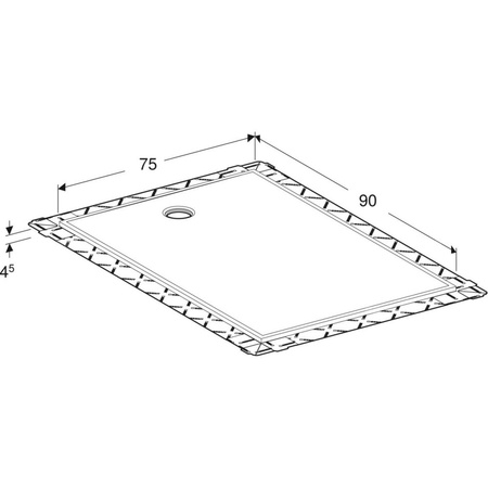 Panel do prysznica bezbrodzikowego Geberit Setaplano, prostokątny: 90x75cm