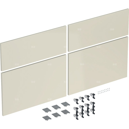 Zestaw frontów szuflad do szafki pod umywalkę podwójną GEBERIT iCon, kol. sand wysoki połysk szer.1200 mm