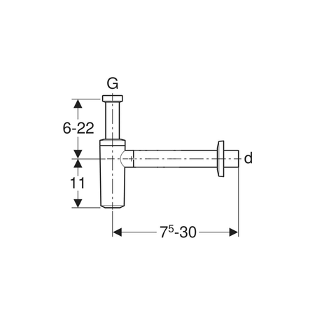 Króciec wlotowy Geberit z nakrętką: Chrom błyszczący