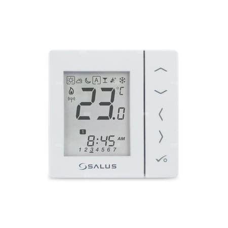 Regulator temperatury SALUS VS10WRF bezprzewodowy Zigbee z wyświetlaczem, montaż podtynkowy