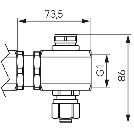 Zestaw przedłużający 1'' do rozdzielacza, z zaworem odcinającym