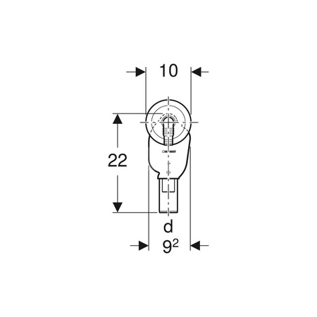 Łącznik kątowy wężyka Geberit z rozetką: Chrom błyszczący
