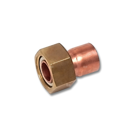 Półśrubunek SANHA 5240G dwuczęściowy, Cu, 18 mm x 1/2'' (lut wewnętrzny x GW)