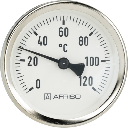 Termometr bimetaliczny przylgowy ATh 63 F, fi63 mm, 0÷120'C, do rur 3/8''÷1 1/2'', ax, kl. 2