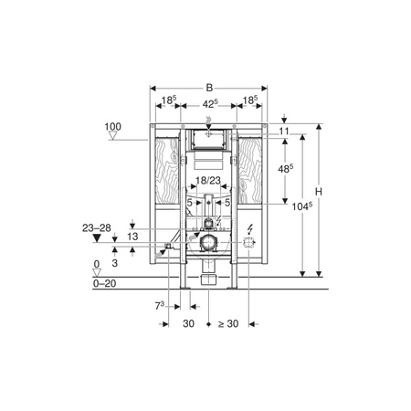 Akcesoria montażowe do elementu montażowego Geberit Duofix do wiszących misek WC, ze spłuczką podtynkową Sigma 12 cm