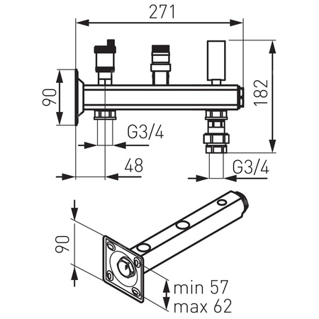 Grupa bezpieczeństwa c.o. 2,5 bar z szybkozłączem do naczynia przeponowego