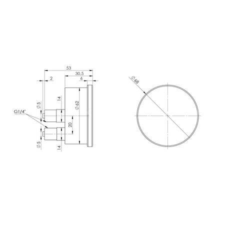 Ciśnieniomierz różnicowy AFRISO KP Dif D911 0/400 mbar mosiądz G1/4B aksjalne fi 63, kl. 1.6%