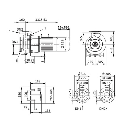 Pompa obiegowa Wilo-CronoBloc BL 150/315-55/4-IE3 dławnicowa o konstrukcji blokowej z przyłączem kołnierzowym. Wszechstronne zastosowanie. Powłoka kataforetyczna wszystkich elementów żeliwnych zapewnia wysoką odporność na korozję i trwałość.