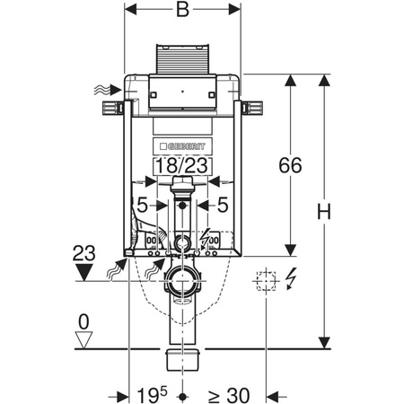 Stelaż podtynkowy Geberit Kombifix do wiszących misek WC, 98 cm, ze spłuczką podtynkową Omega 12 cm
