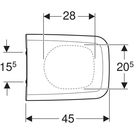 Deska sedesowa Geberit iCon Square: Wolne opadanie=Tak, Zawiasy wypinane=Tak, Mocowanie=Od góry, Biały / Błyszczący