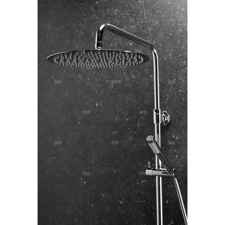 Zestaw natryskowy przesuwny KFA Armatura MOZA PREMIUM chrom, wąż 1500 mm, z deszczownicą