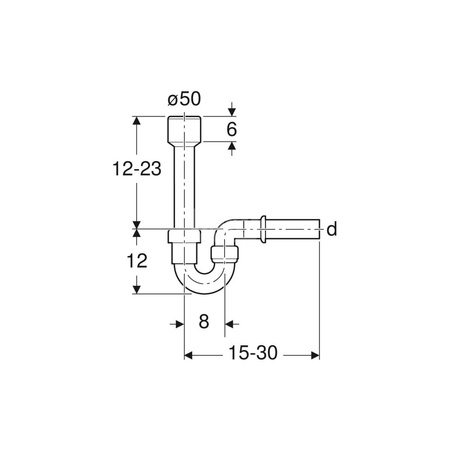 Króciec podłączeniowy odpływu Geberit: d=40mm, d1=50mm, Biały-alpin