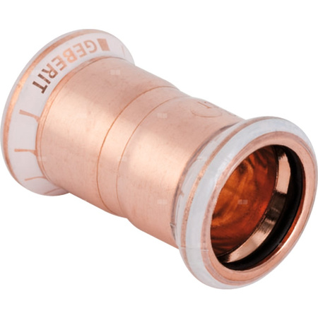 Mufa GEBERIT Mapress Kupfer, Cu, 54 mm, DN 50 x 54 mm x DN 50 (mufa zaprasowywana x mufa zaprasowywana), (głębokość: 6.5 mm) z uszczelką