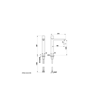 Bateria umywalkowa stojąca nablatowa KFA Armatura MORGANIT click clack, chrom, montaż blat / otwór na baterię