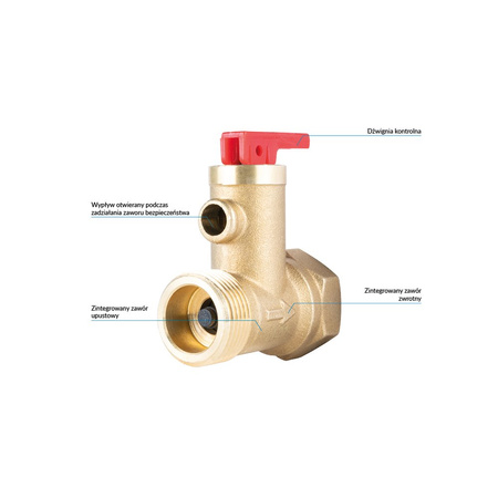 Zawór przelewowy AFRISO AF8 mosiądz GZ x GW 3/4''