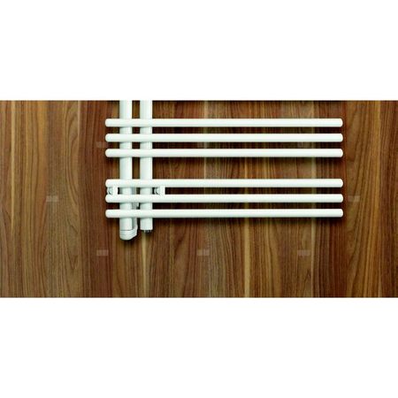 Grzejnik drabinkowy ZEHNDER Yucca Asym, wym. 1304 x 378 mm, kolor biały RAL9016, moc 430W