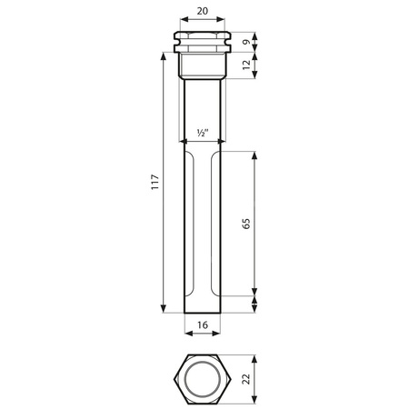 Rurka zanurzeniowa na 3 czujniki AFRISO 15 mm GZ L= 120 mm