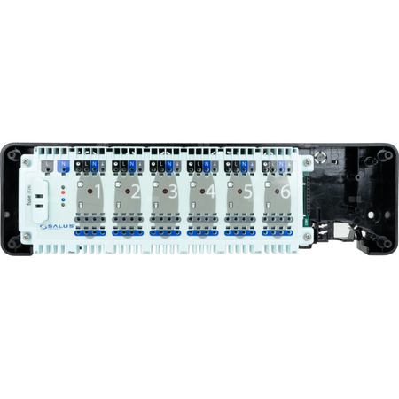 SALUS StartPack Standard - zestaw przewodowego sterowania ogrzewaniem podłogowym bez zarządzania przez Internet: KL06-M, PL07, 4 x VS30W.