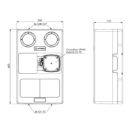 Grupa pompowa PrimoTherm K 180-1 DN25 GP, pompa Grundfos UPM3 Hybrid