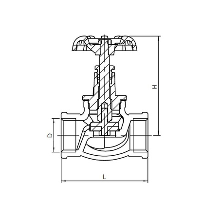 Zawór wodny KFA Armatura, żeliwo GW 1 1/2'' x GW 1 1/2''