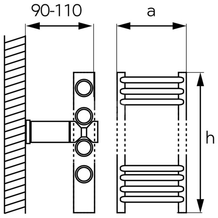 Grzejnik łazienkowy typ 600x900 prosty biały