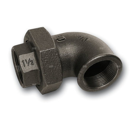 Śrubunek 45' SANHA 96# trzyczęściowy, żeliwo (czarny), 1 1/4'' (GW)