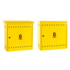 Skrzynka gazowa, 600x600x250, wolnostojąca, metalowa, ze skośnym daszkiem - żółta
