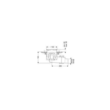 Wpust Ecoguss, DN50, odpł. boczny, z kratką szczel/ramą nierdz. 120x120