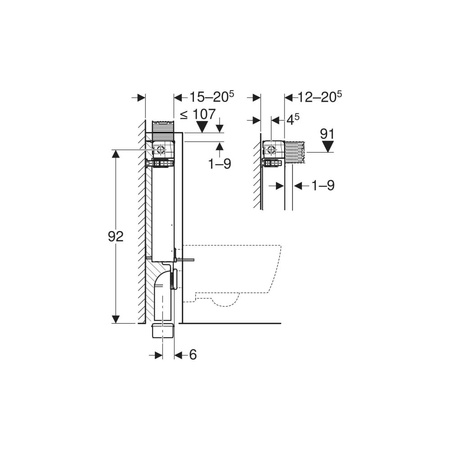 Zestaw prętów gwintowanych Geberit M12 (2 szt.): M=12mm
