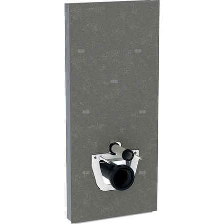 Moduł sanitarny do WC wiszącego GEBERIT Monolith, 1140 mm x 505 mm x 106 mm, regulacja wysokości, front: imitacja betonu, bok: aluminium