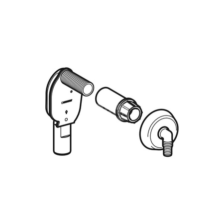 Łącznik kątowy wężyka Geberit z rozetką: Chrom błyszczący