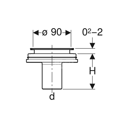 Pokrywa odpływu Geberit d90, do syfonu brodzikowego, wysokość zasyfonowania 30 / 50 mm: Biały / Matowy