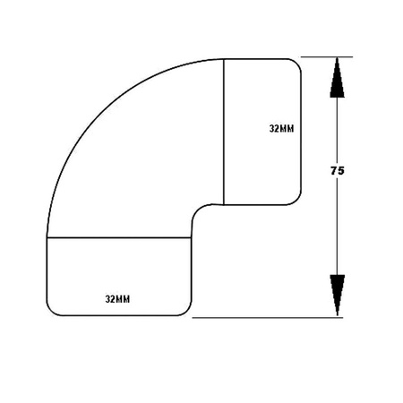 Kolanko 90 32x32mm CHROM