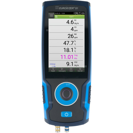 Sensor O2, CO/H2, pomiar ciągu kominowego, analizator spalin AFRISO EUROLYZER S1 standard, bez drukarki, z walizką