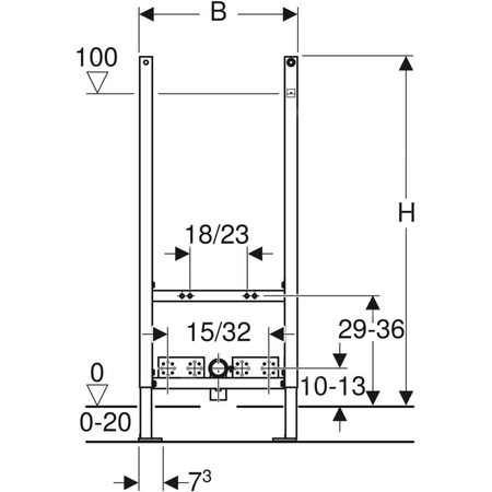 Stelaż podtynkowy do bidetu GEBERIT Duofix Basic, 1120 x 500 x 40 mm, regulacja wysokości