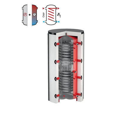 Podgrzewacz FLAMCO MEIBES FWP z wężownicą, 500 l, Spiralny, Stan surowy, 3 / 6