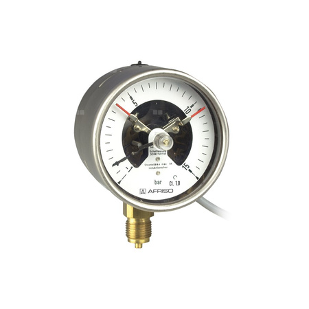 Manometr z rurką Bourdona AFRISO RF kontaktowy magnetyczny MK2 0/10 bar G1/2B radialne fi 100 mm, kl. 1,0%