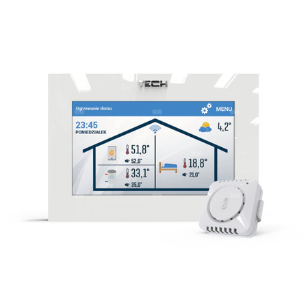 Regulator pokojowy WiFi z komunikacją OpenTherm czarny, model ST-2801 WiFi