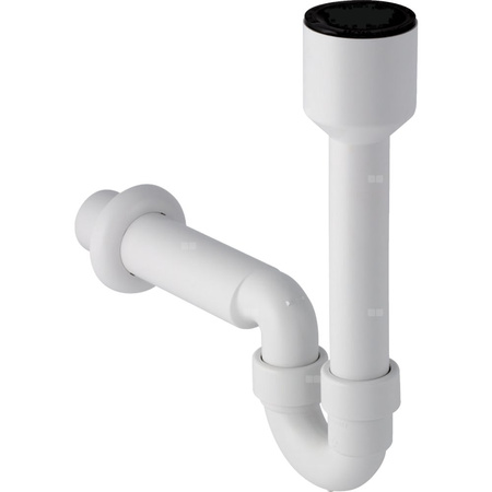 Syfon rurowy Geberit do miski zlewowej, z rozetką, wylot poziomy: d=50mm, Biały-alpin
