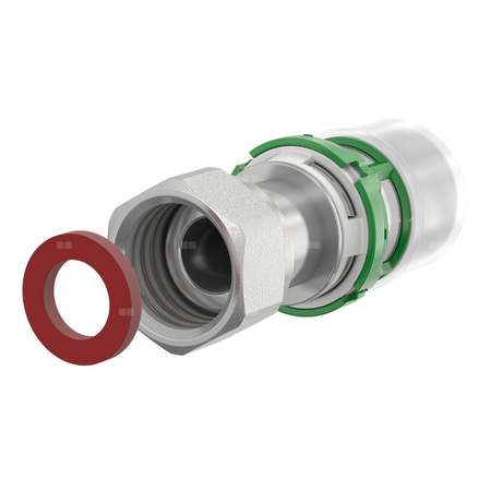 Złączka prosta pod uszczelkę płaską, końcówka zaprasowywana COMAP MultiSkin Visu-Control, mosiądz, 20x2 x 1/2'' (MZ x NZ)