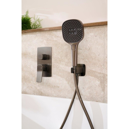 Zestaw natryskowy Malaga, podtynkowy, PVD gun metal grey