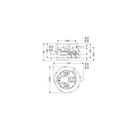 MODUŁ TECHNICZNY DUO ECOLIFT XL POMPY 400V SPF4500-S1 z automatyczną klapą zwrotną do ścieków czarnych do zabudowy w ziemi lub płycie betonowej