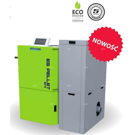 Kocioł na pellet VITECO EG PELLET EVO PLUS 60 kW z zasobnikiem o pojemności 228 l