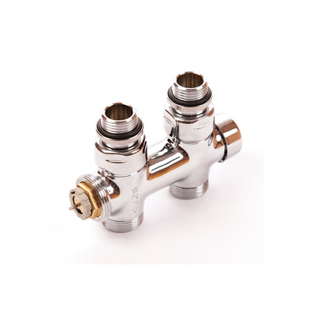 Zawór grzejnikowy termostatyczny COMAP DESIGN prosty z nastawą wstępną, połączenie 1/2'' x 3/4'' mosiądz (chrom)