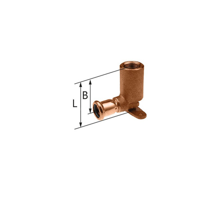 Kolano ścienne z uszami GW Copper - 15 Rp1/2" L = 56 mm