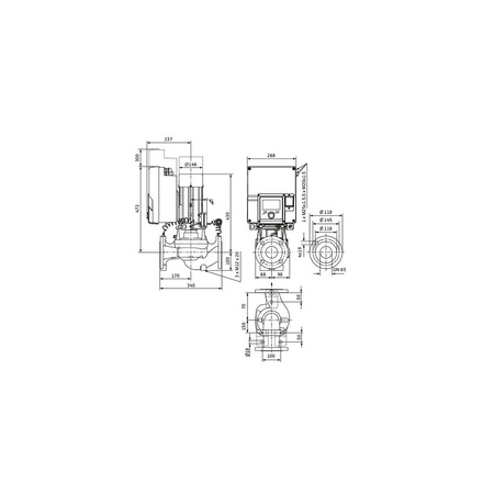 Pompa obiegowa WILO Stratos GIGA 2.0-I 65/1-31/3,0-R1-S1 typu in-line z silnikiem znormalizowanym 50/60 Hz, moc silnika 2.9kW 4.9 A 4170 obr/min, wlot Kołnierz DN 65