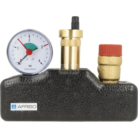 Zespół przyłączeniowy AFRISO KSG 1'' GW x GW, max. 3 bar + wskaźnik ciśnienia