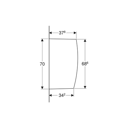 Ścianka międzypisuarowa Geberit z tworzywa sztucznego: Biały-alpin