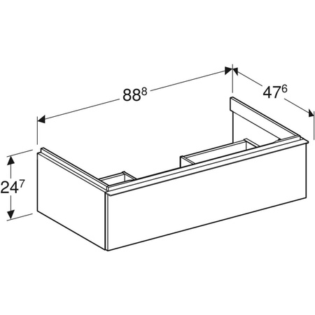 Szafka pod umywalkę GEBERIT iCon, 1 szuflady, kolor biały szer.88.8mm